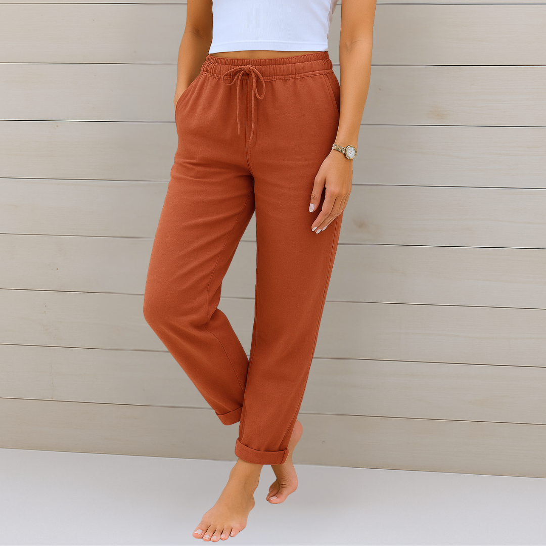 LIVIA™ | Premium luchtige linnen stretchbroek