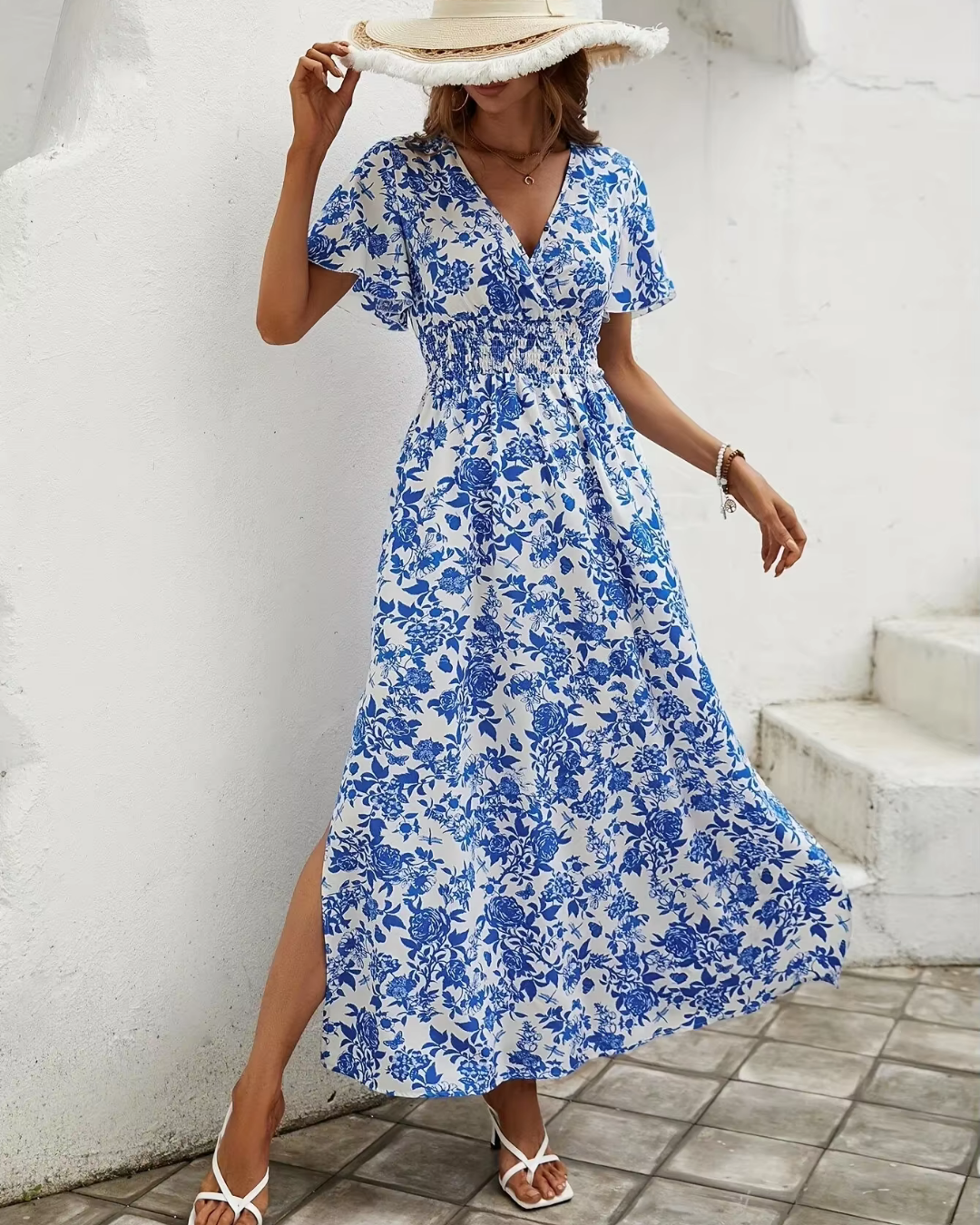 Blossom™ | Bloemen maxi jurk met split