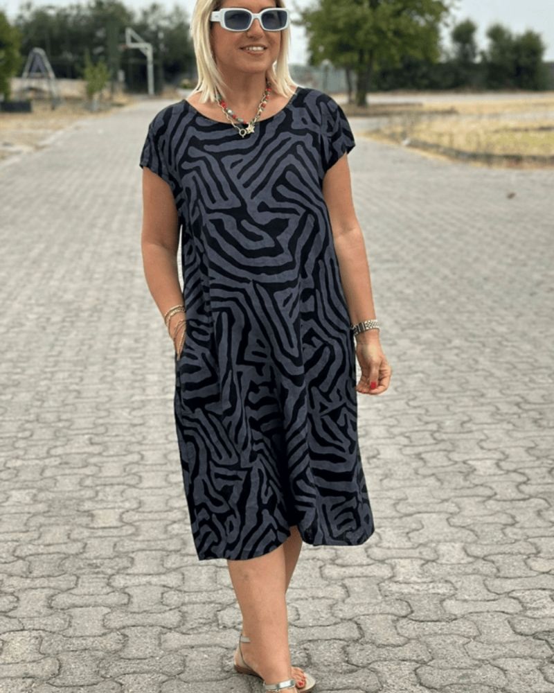 Nelia™ | Midi jurk met patroon