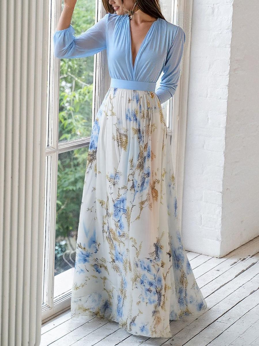 Elena™ | Elegante maxi jurk met diepe V-hals