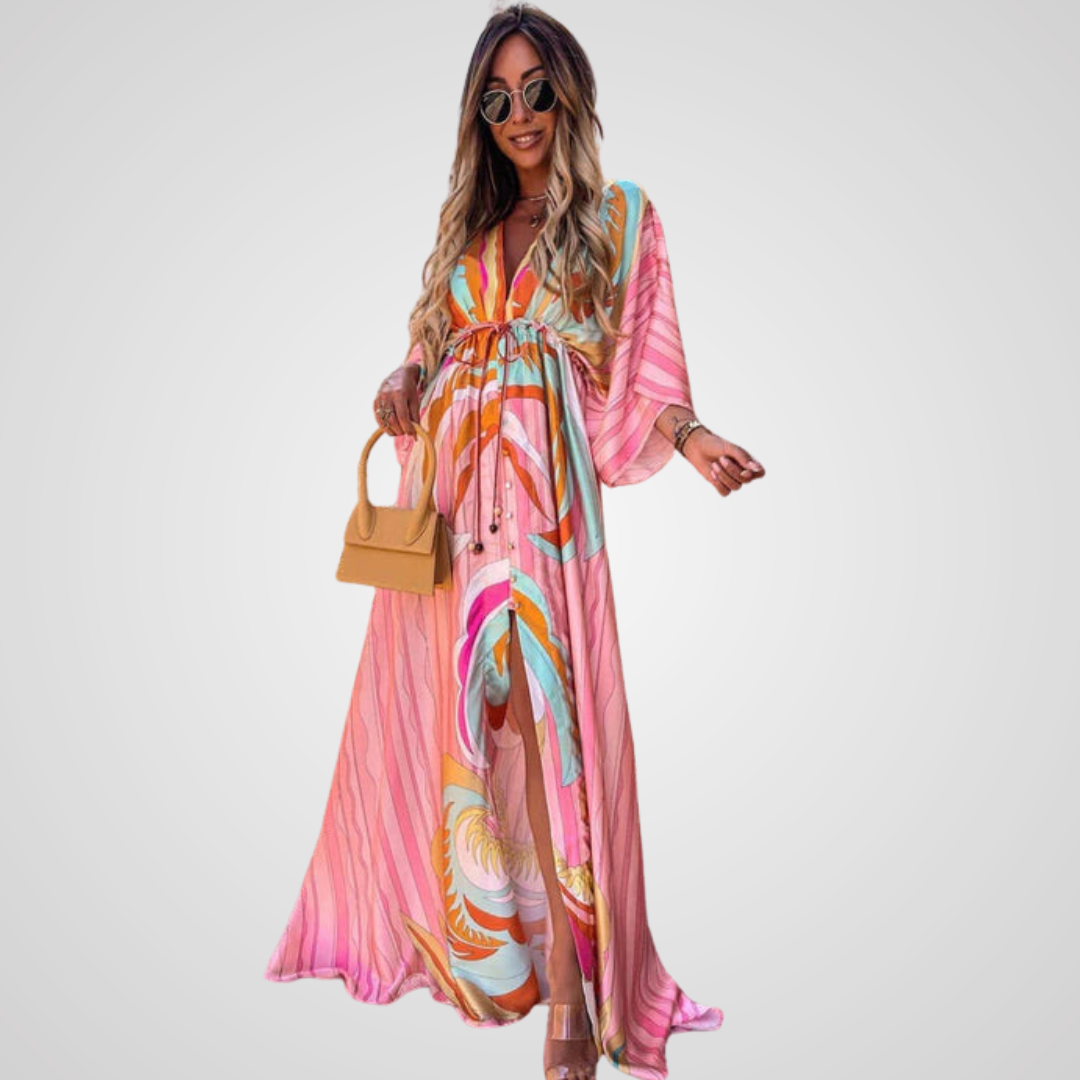 Isla™ | Stijlvolle maxi jurk met vlindermouw