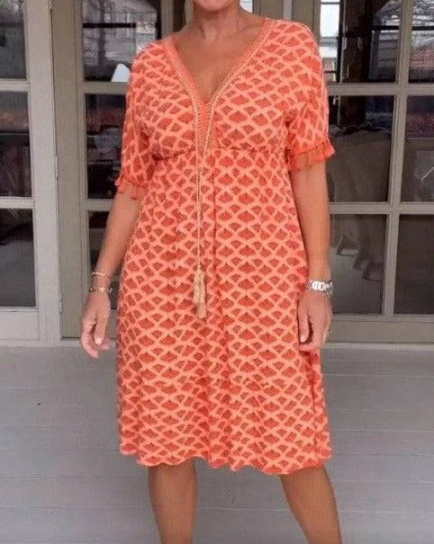 Aisha™ | Midi jurk met touwtjes