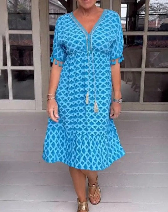 Aisha™ | Midi jurk met touwtjes