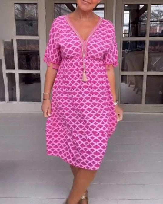 Aisha™ | Midi jurk met touwtjes