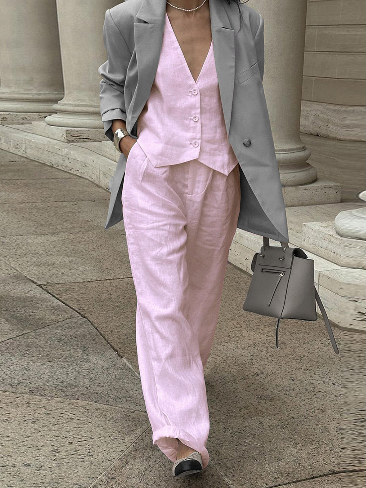 Emilia - Mouwloos Vest & Broek Set