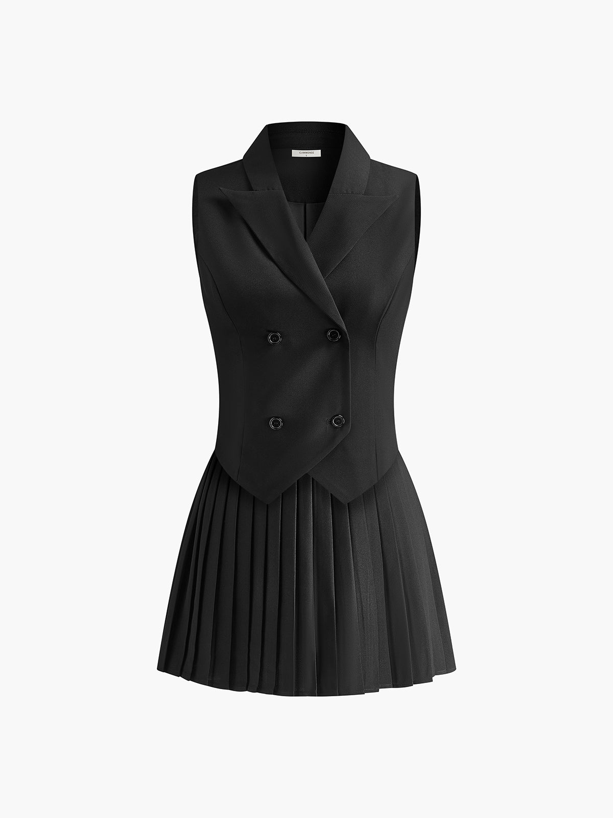 Romina - Suit Waistcoat Met Geplooide Mini Rok Set