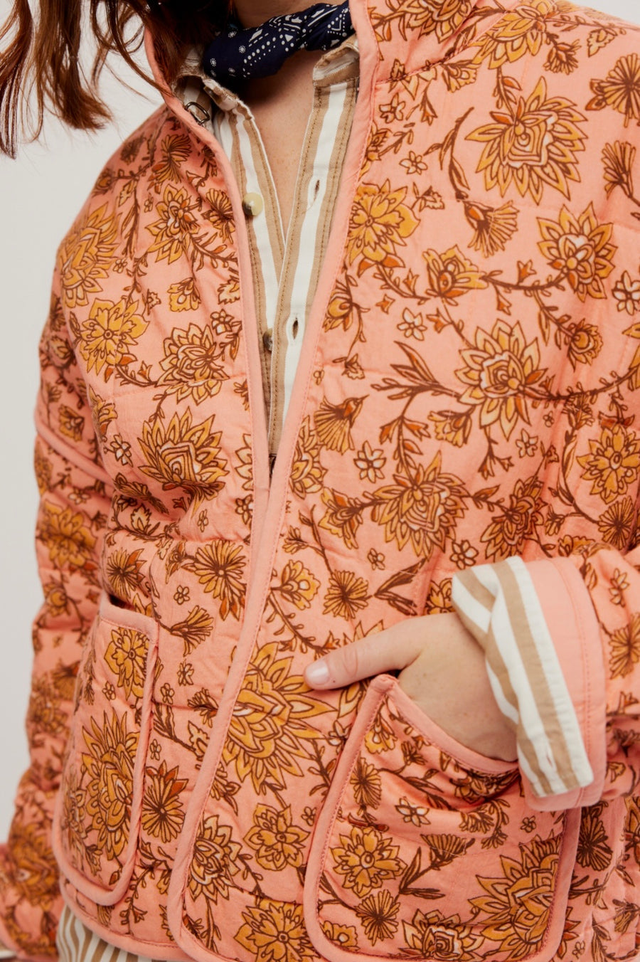 Simone™ | Jas met patchwork en bloemenprint