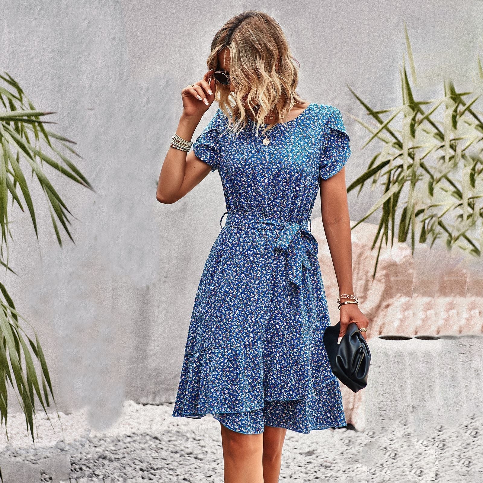 Liora™ | Boho midi-jurk met bloemen