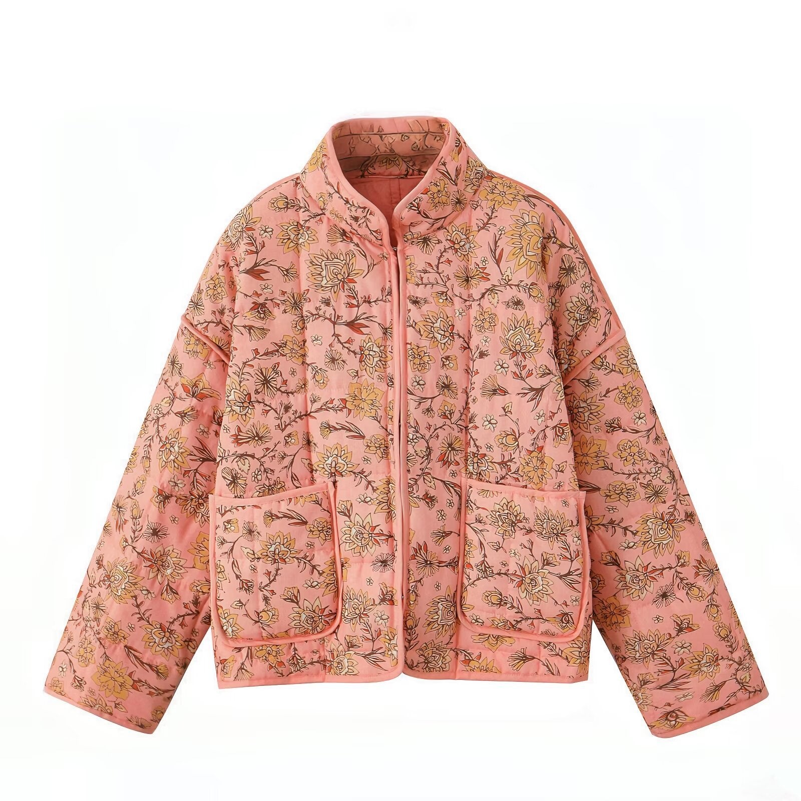 Simone™ | Jas met patchwork en bloemenprint