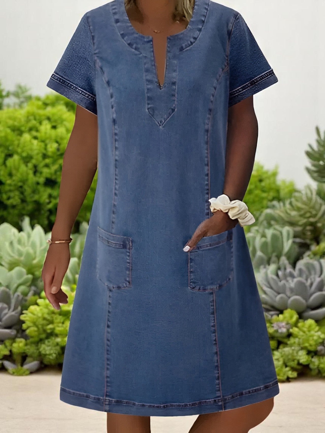 Amber™ | Zachte denim jurk met zakken