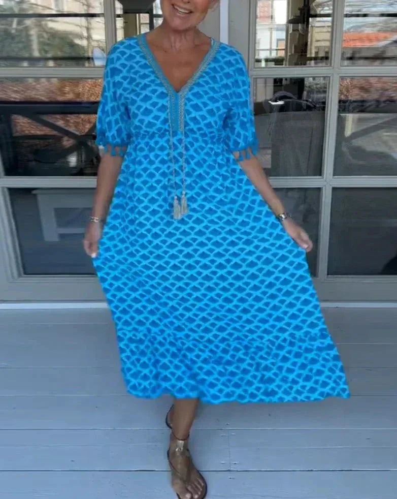 Aisha™ | Midi jurk met touwtjes