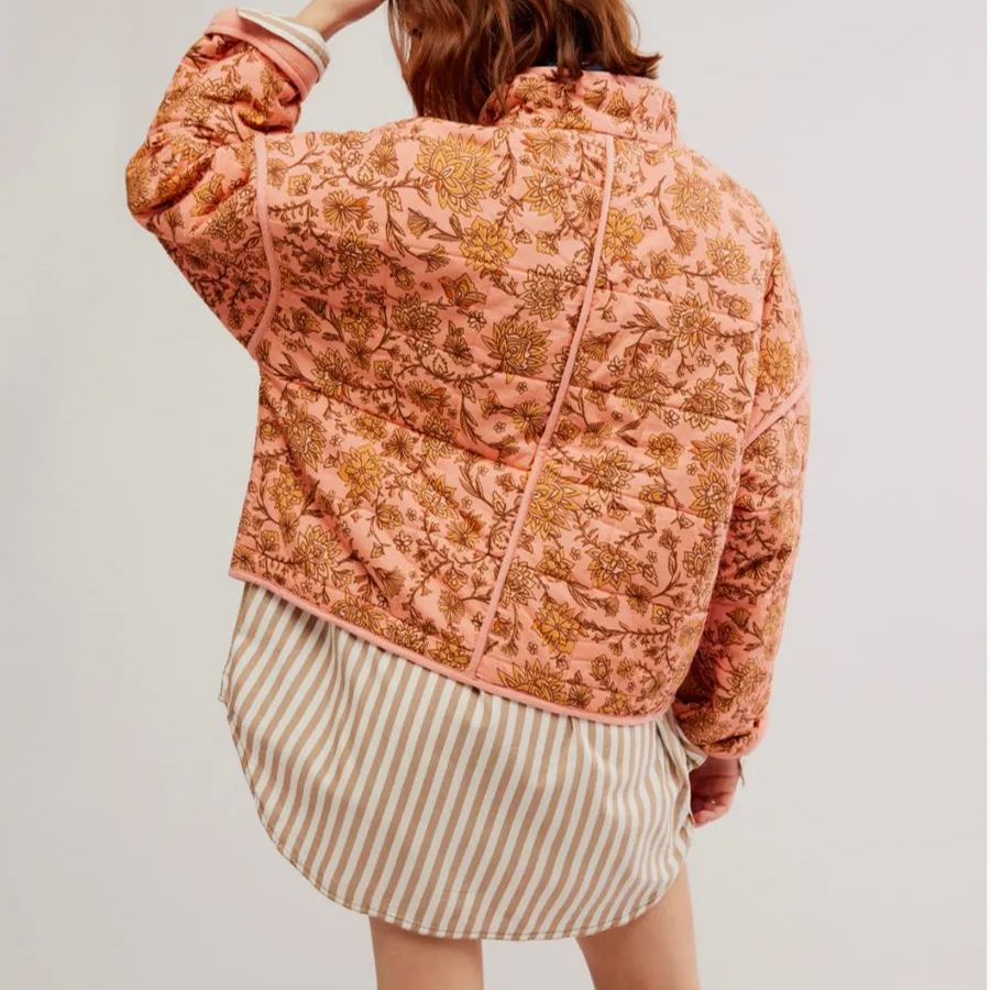 Simone™ | Jas met patchwork en bloemenprint