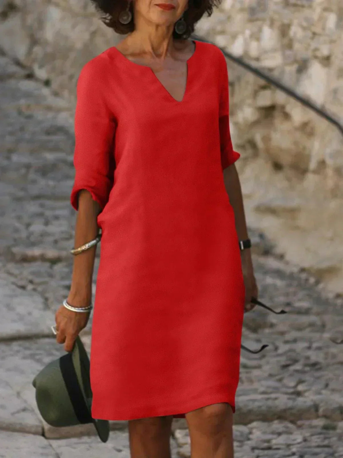 Raffaella™ | Elegante V-hals jurk
