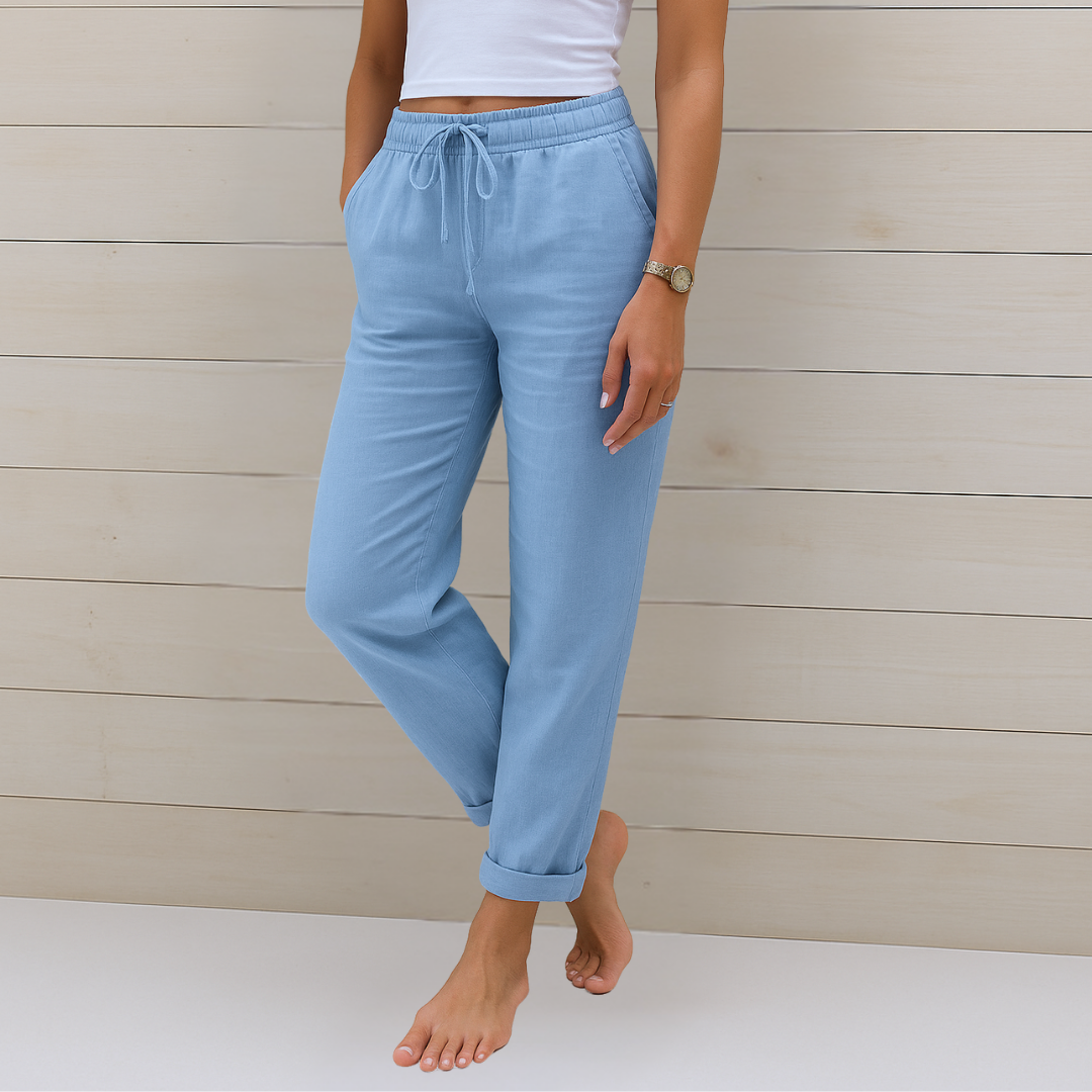 LIVIA™ | Premium luchtige linnen stretchbroek