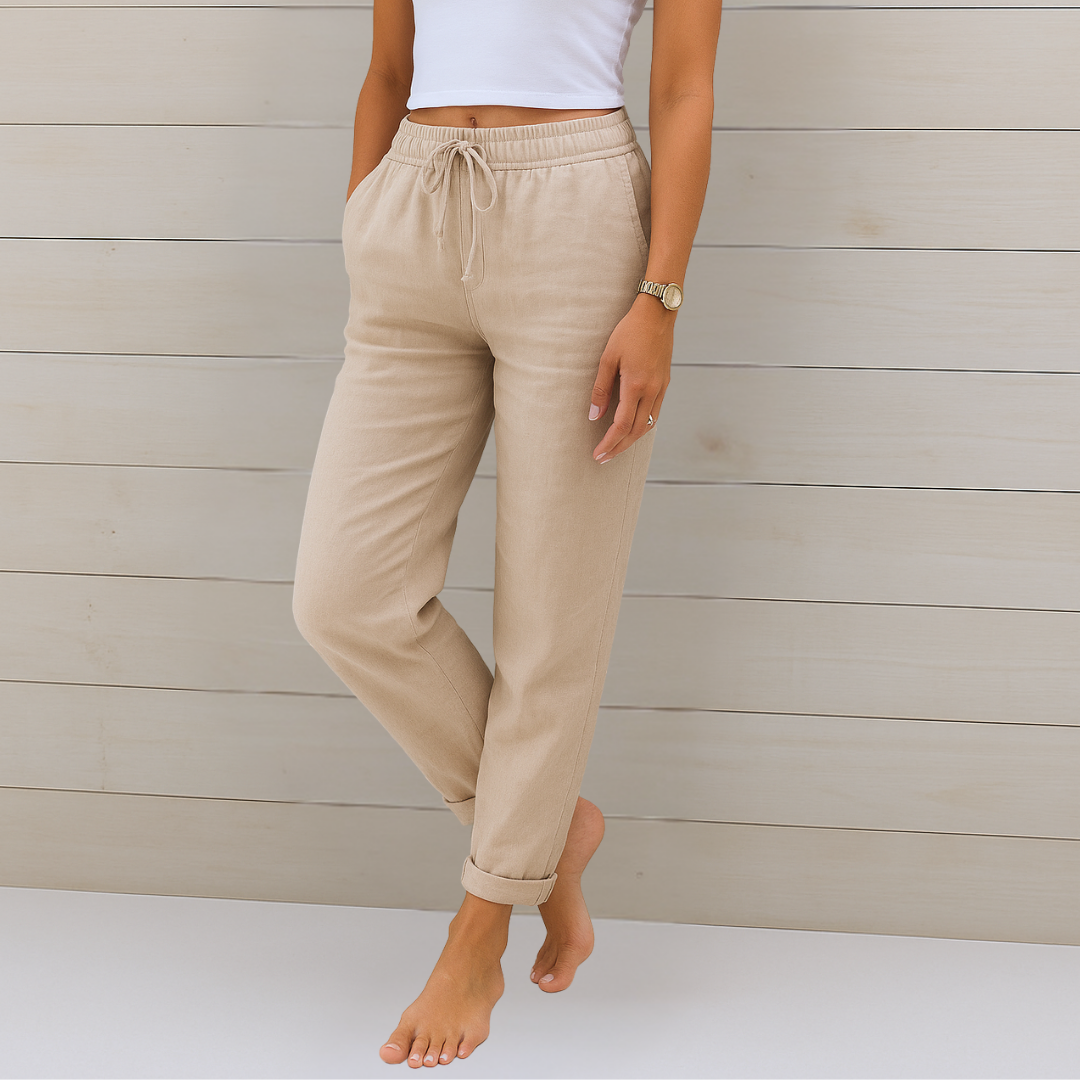 LIVIA™ | Premium luchtige linnen stretchbroek