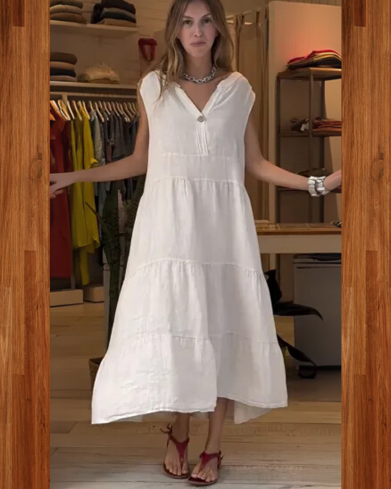 Aromea™ | Casual mouwloze linnen jurk