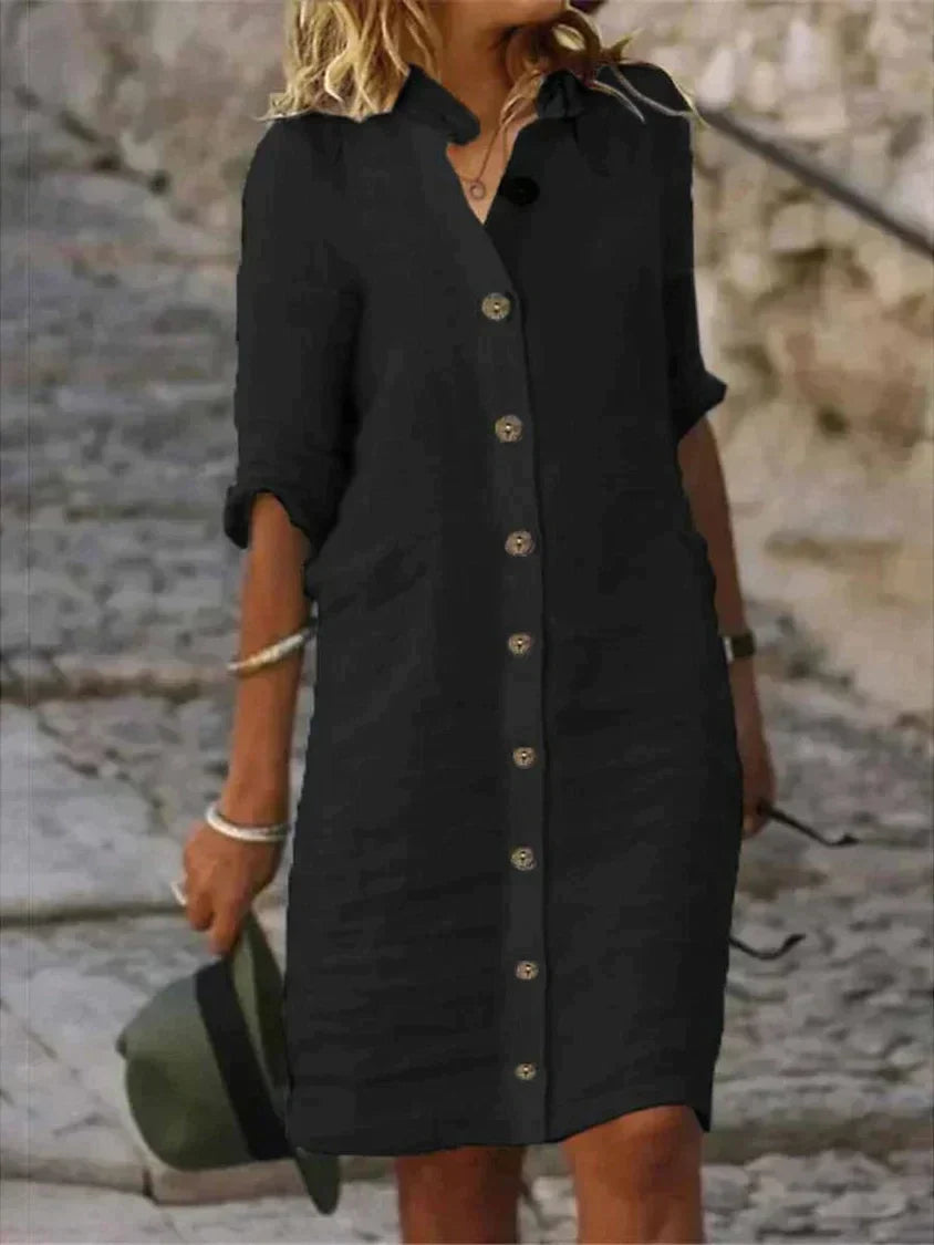 Lina™ | Luchtige zomerjurk met halflange mouwen