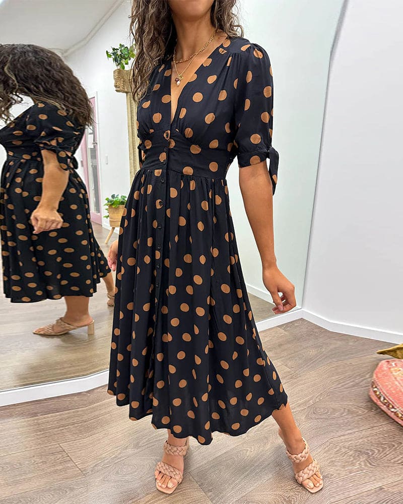 Annalie™ | Elegante jurk met stippen