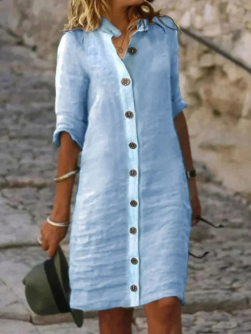 Lina™ | Luchtige zomerjurk met halflange mouwen