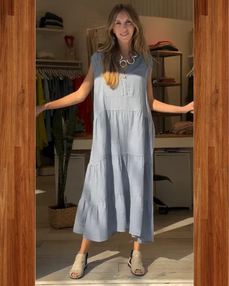 Aromea™ | Casual mouwloze linnen jurk