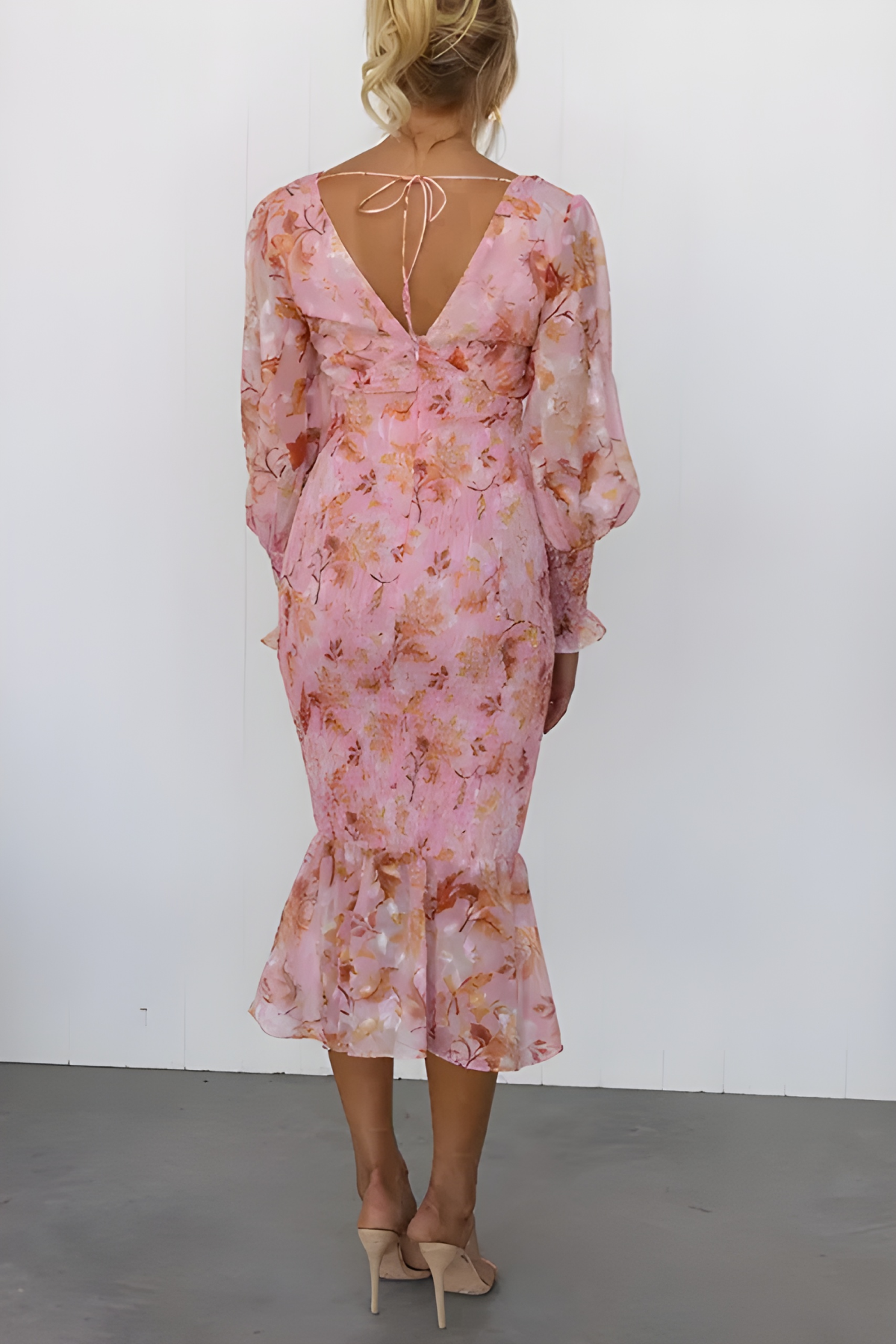 Elisa™ | Midi jurk met lange mouwen