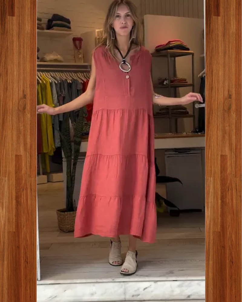 Aromea™ | Casual mouwloze linnen jurk