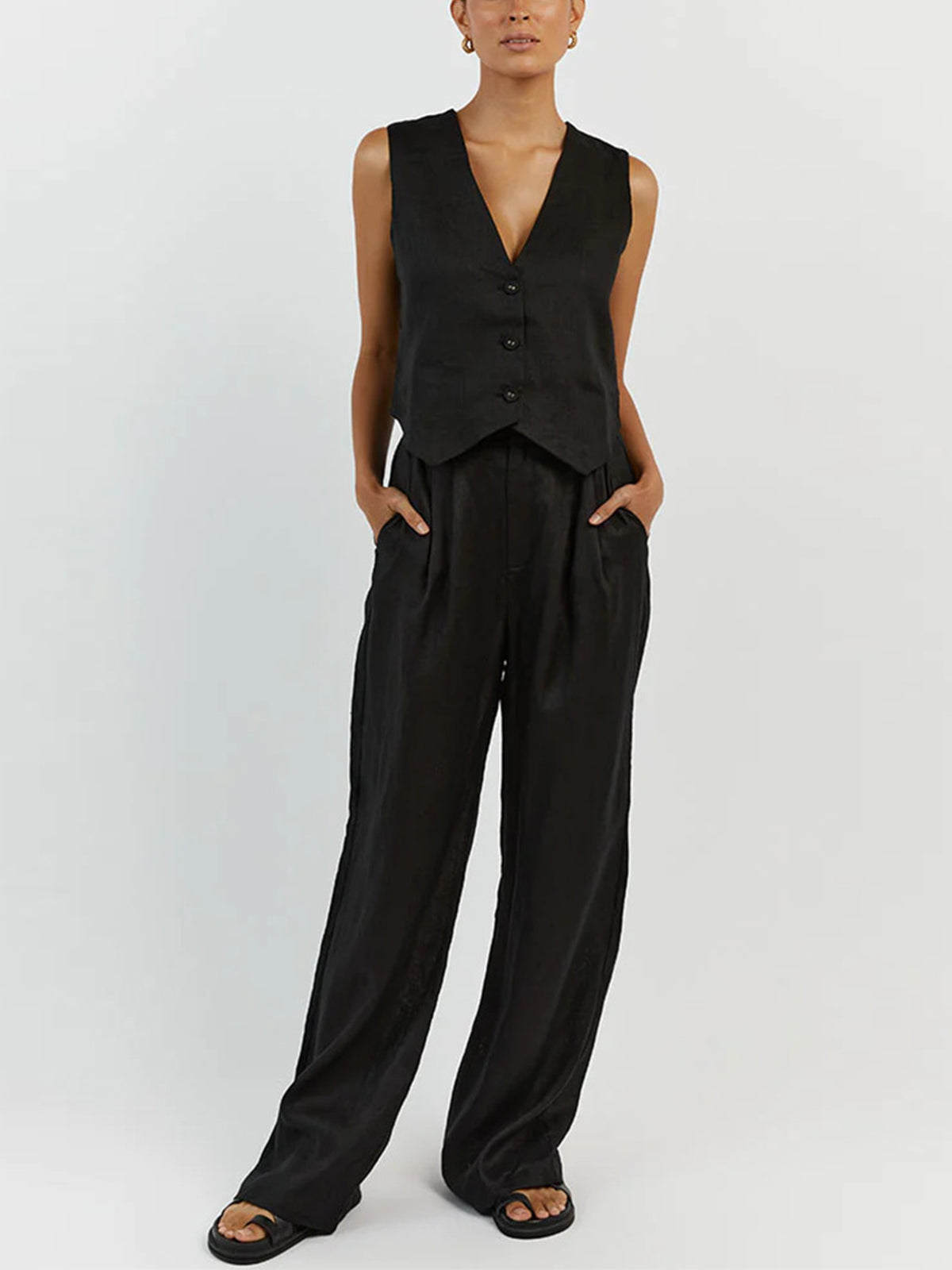 Emilia - Mouwloos Vest & Broek Set
