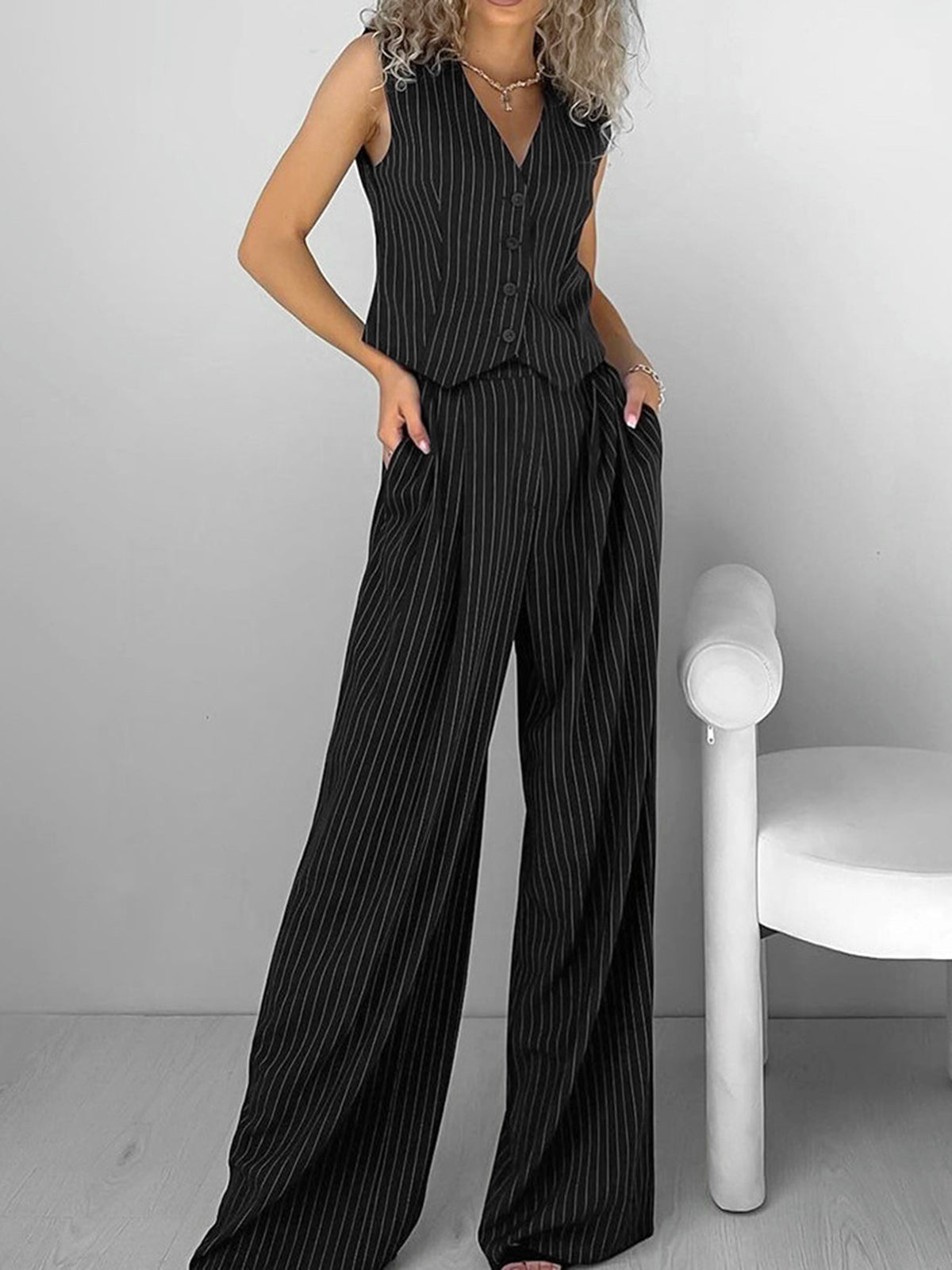 Tamara - Ontspannen gestreepte pantalonset