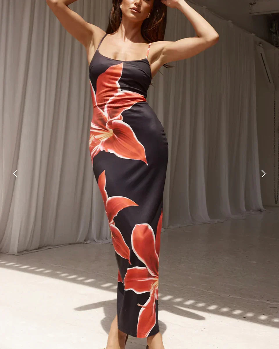 Aisha™ | Midi jurk met bloem