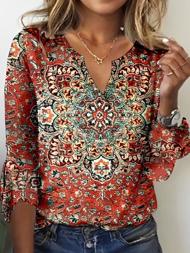 Viena™ | Gekleurde Top met print