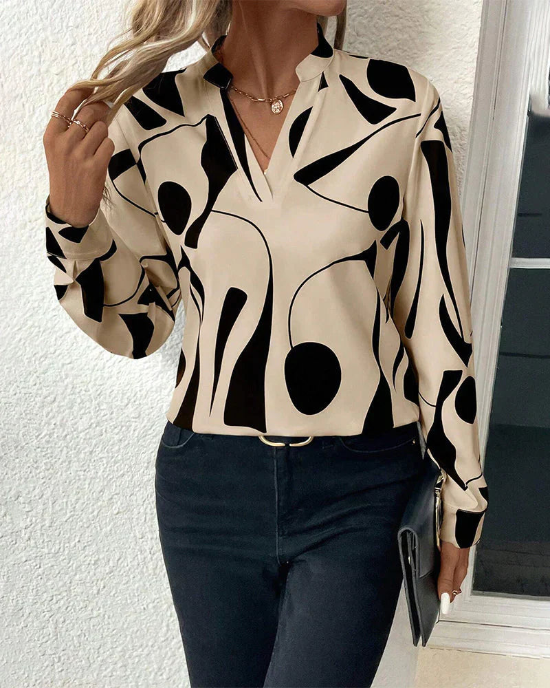 Clara bedrukte blouse voor dames - chique en elegant