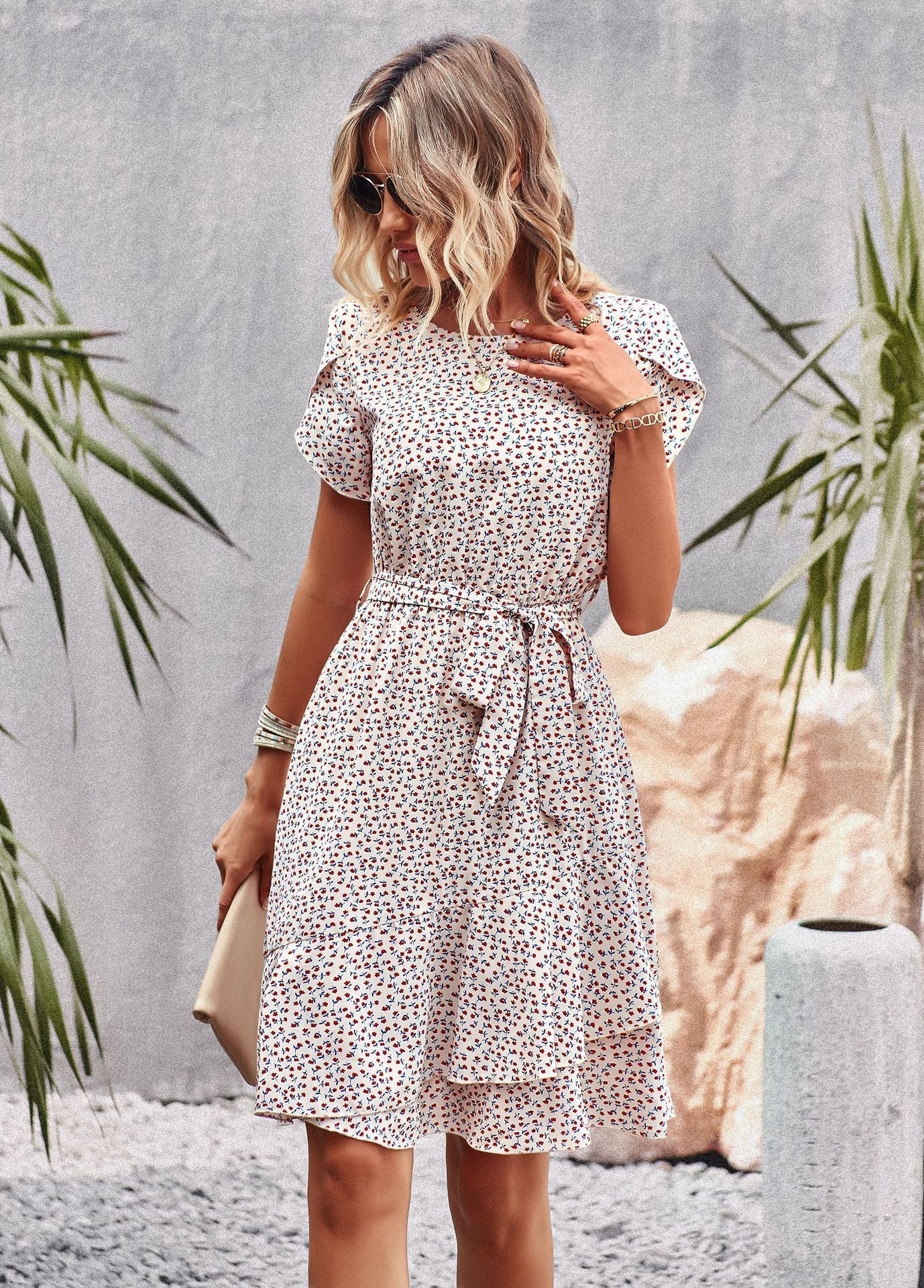 Liora™ | Boho midi-jurk met bloemen