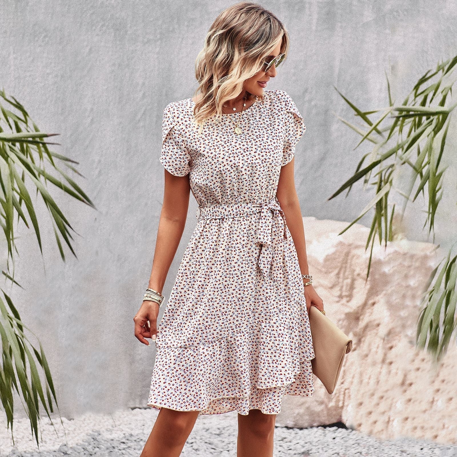 Liora™ | Boho midi-jurk met bloemen