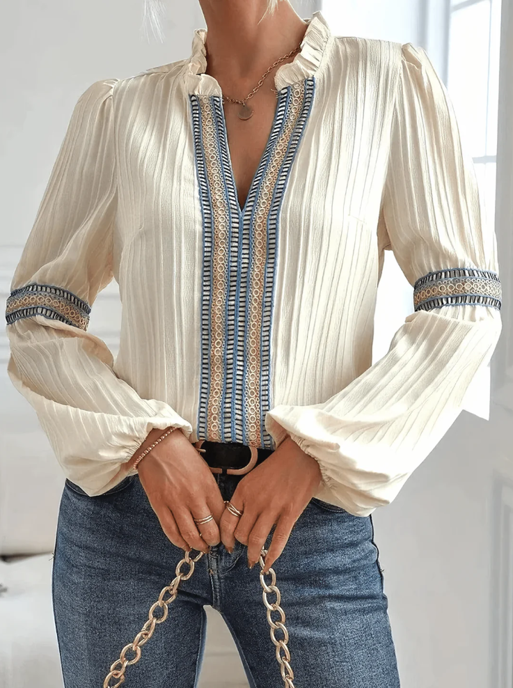Clara blouse dames - Elegant met pofmouwen