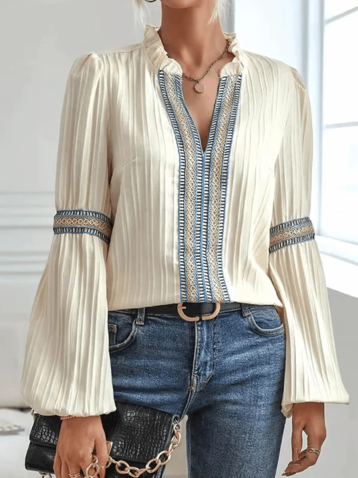 Clara blouse dames - Elegant met pofmouwen