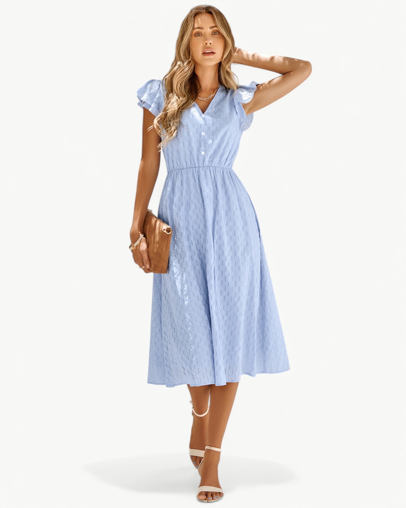 Lara™ | Midi jurk met V-hals