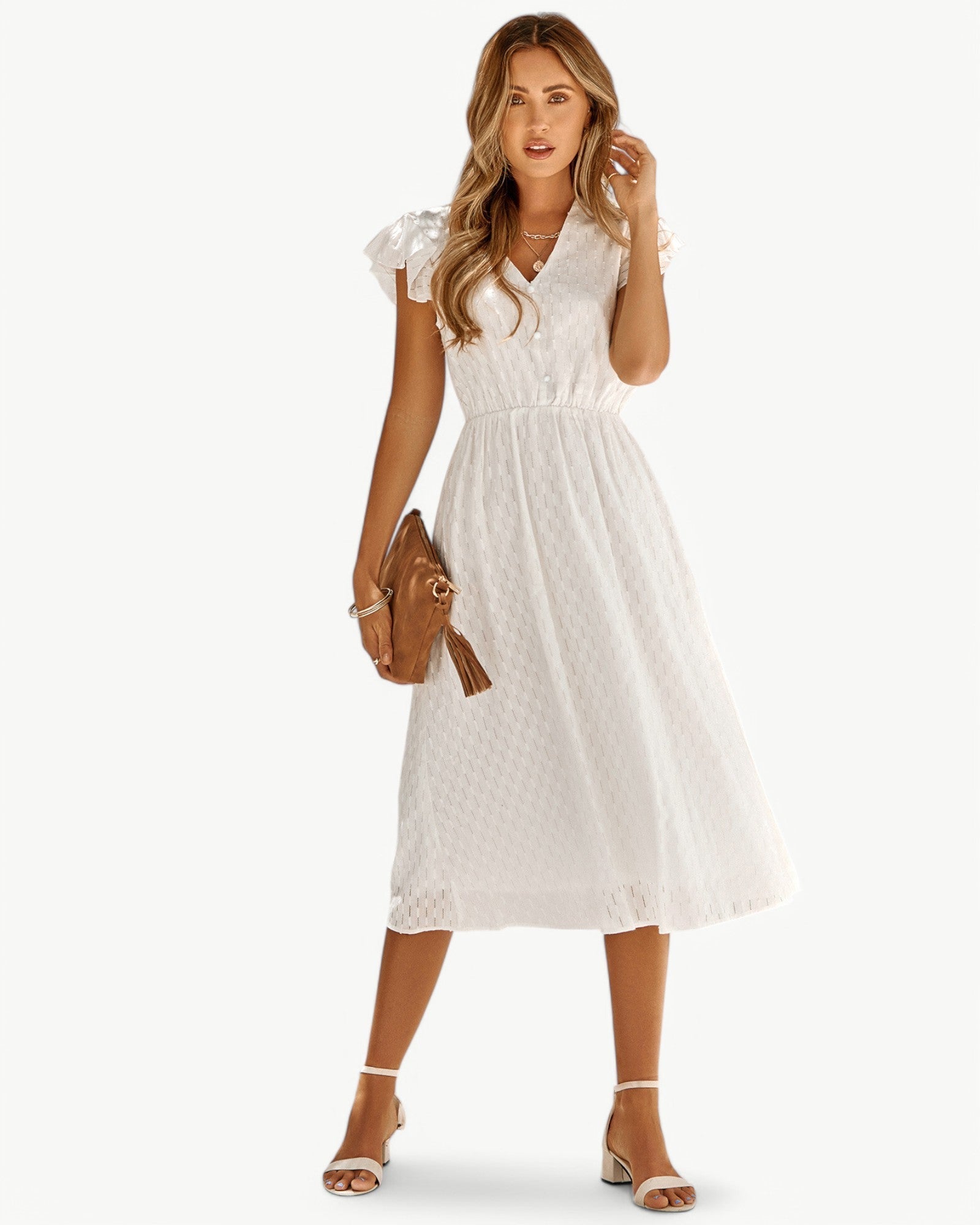 Lara™ | Midi jurk met V-hals