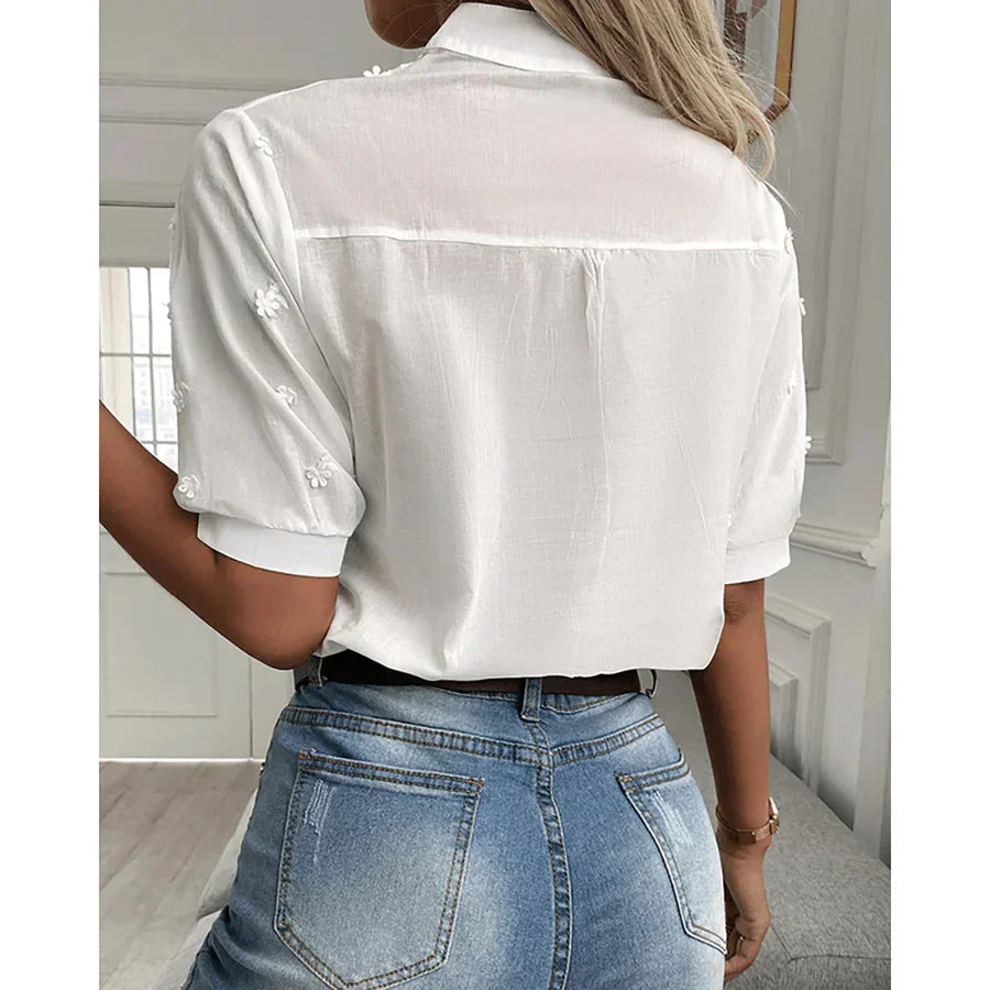 Elena kanten blouse dames - Geraffineerd en romantisch
