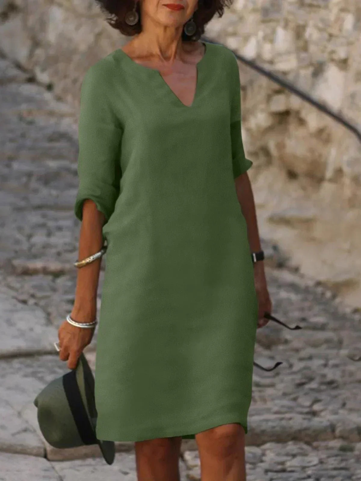 Raffaella™ | Elegante V-hals jurk